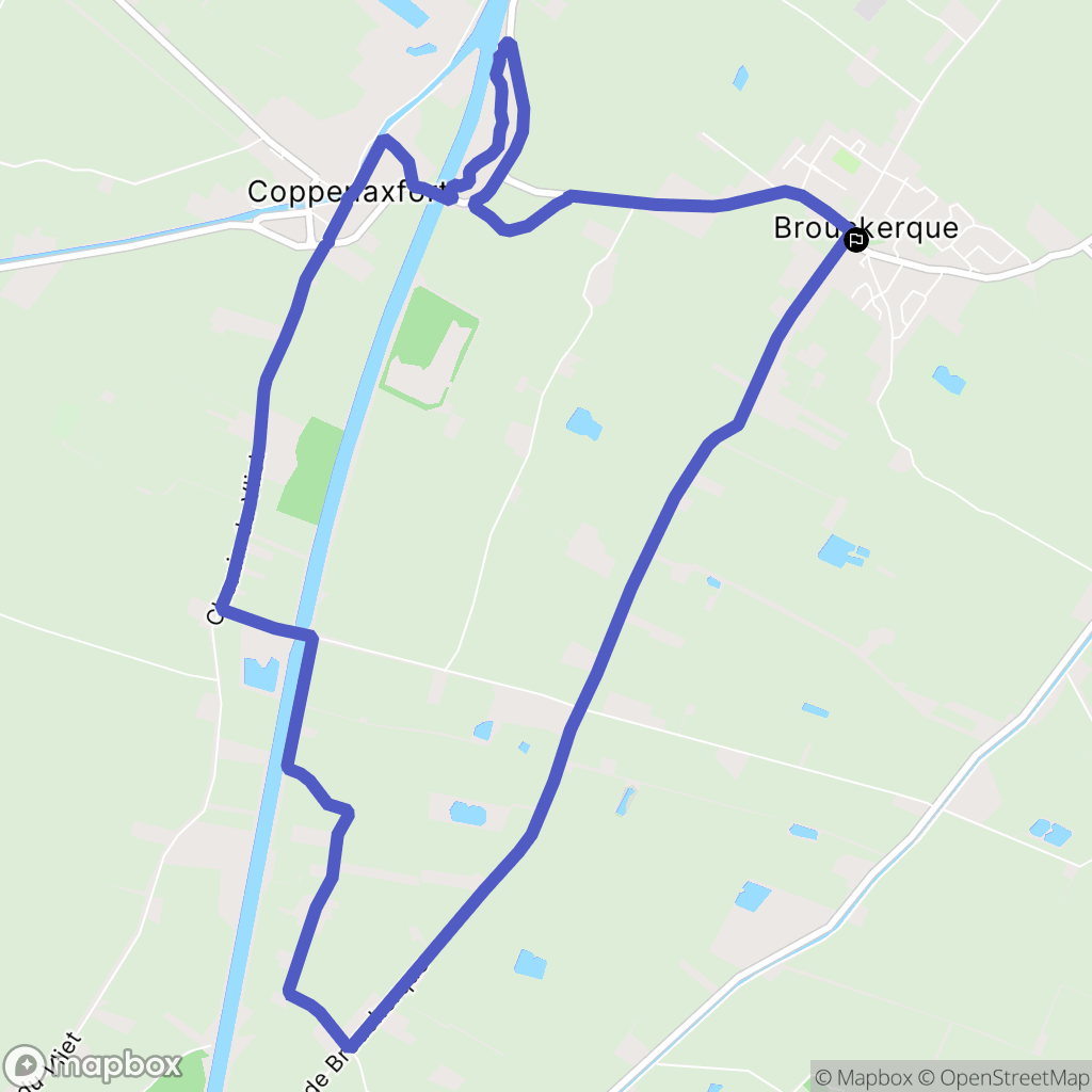 Brouckerque : carte du parcours de randonnée - France