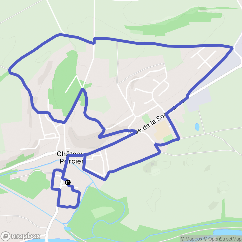 Château-Porcien : carte du parcours de randonnée - France