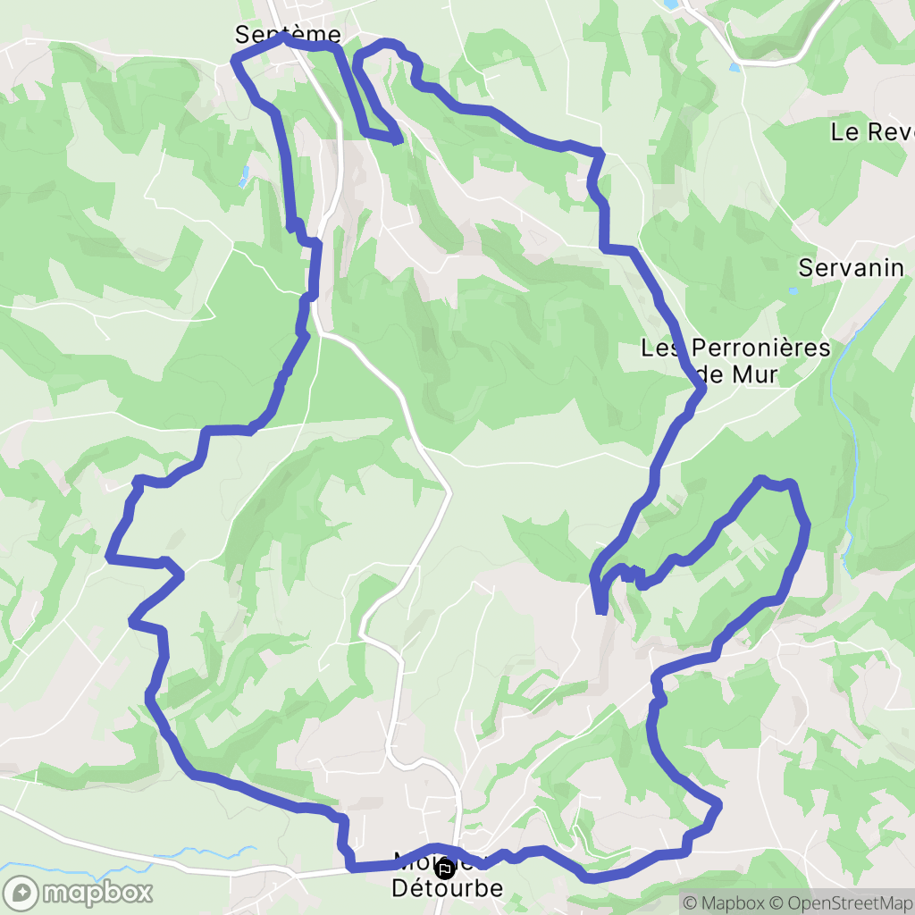 Moidieu-Détourbe : carte du parcours de randonnée - France
