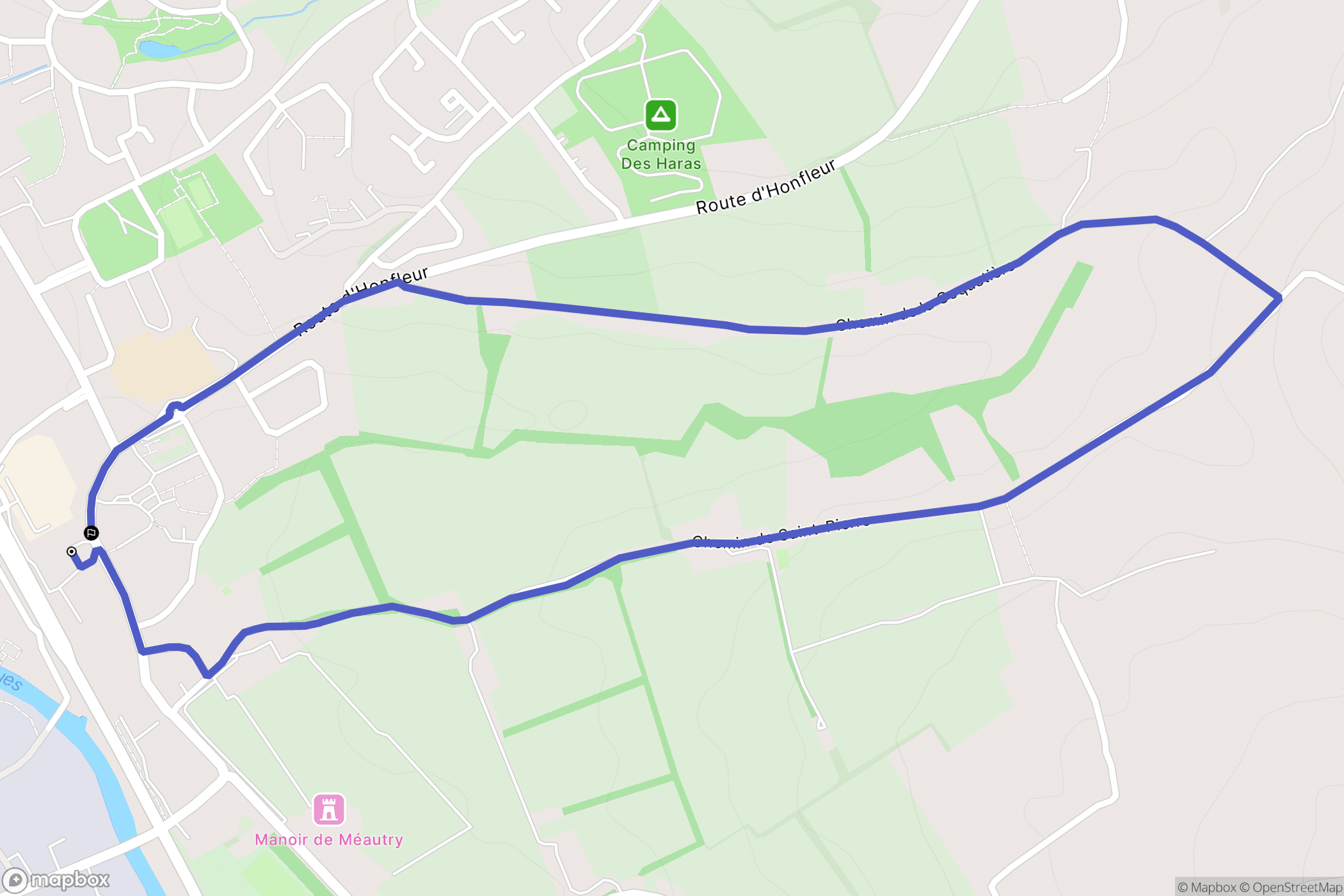 Touques : carte du parcours de randonnée - France