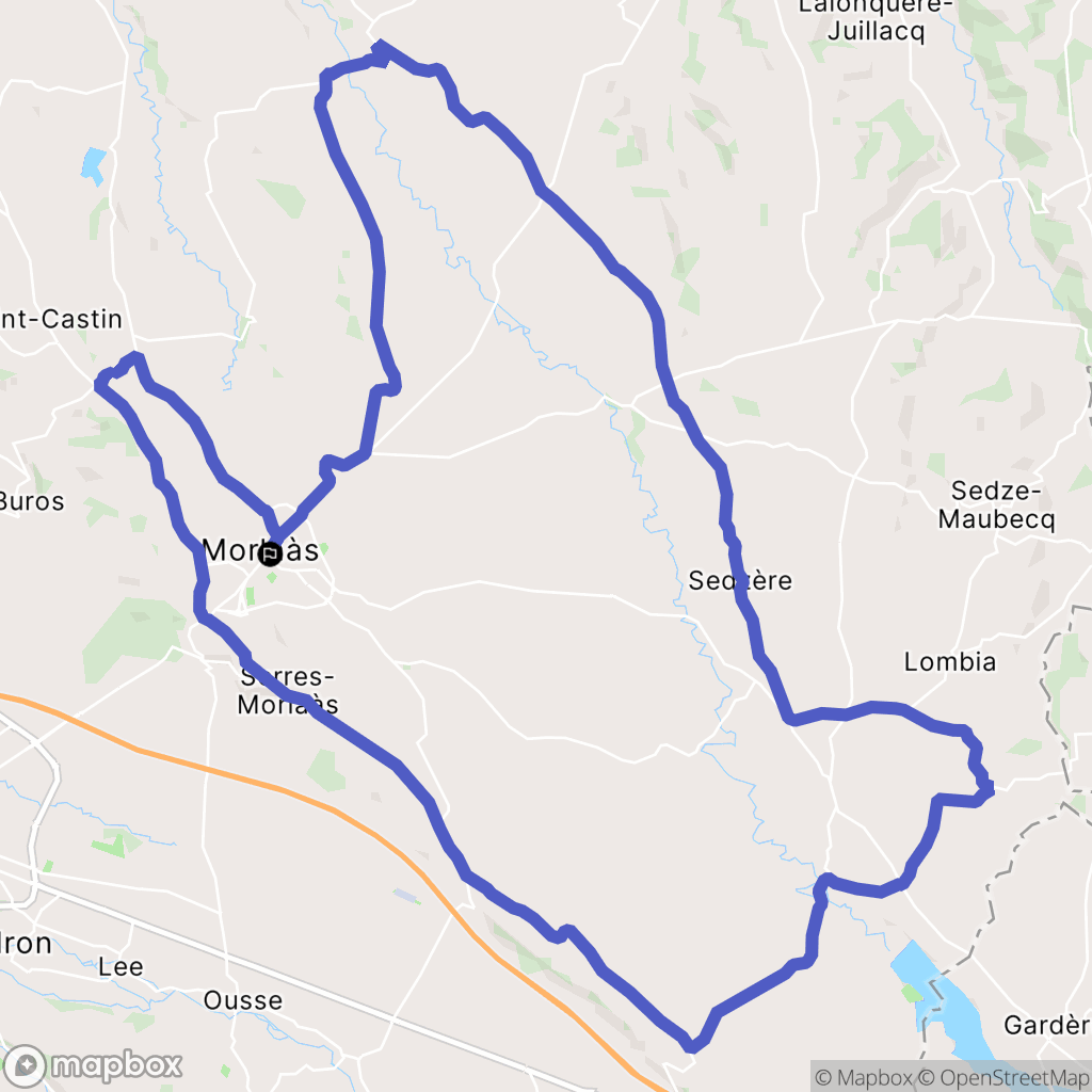 Morlaàs : carte du parcours de randonnée - France