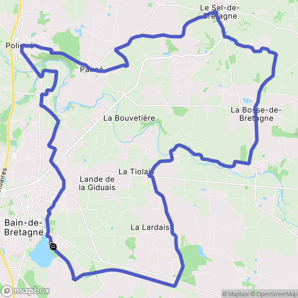 Bain-de-Bretagne : carte du parcours de randonnée - France