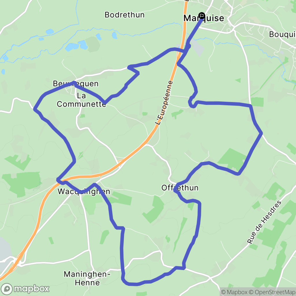 Marquise : carte du parcours de randonnée - France