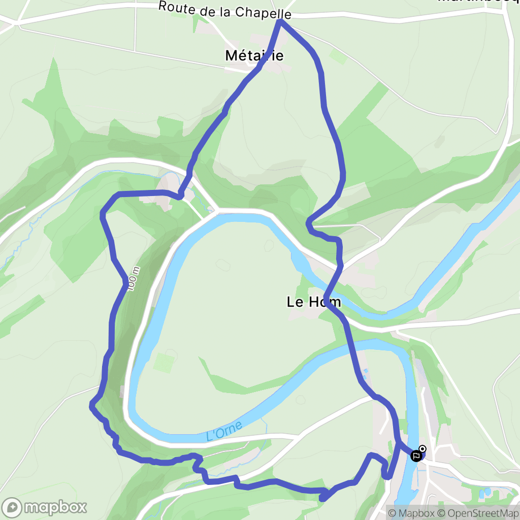 Thury-Harcourt : carte du parcours de randonnée - France