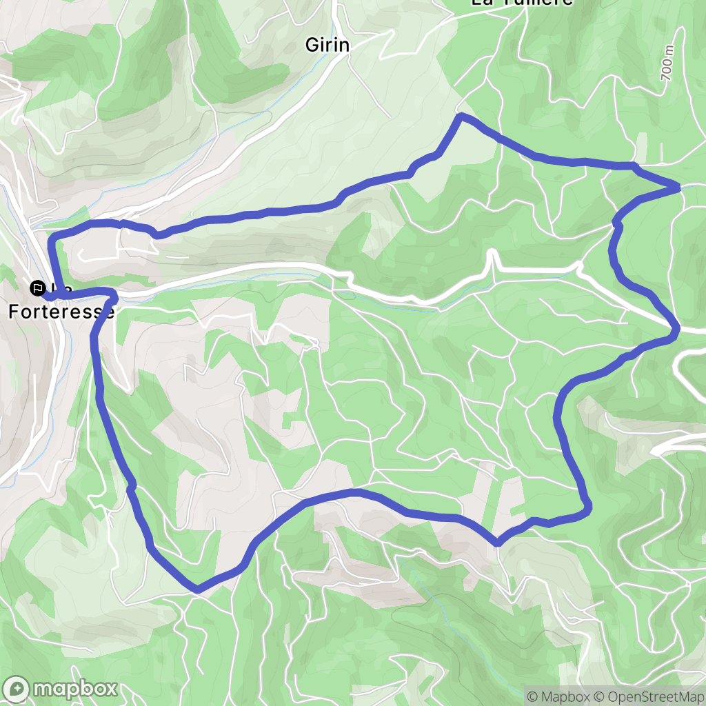 La Forteresse : carte du parcours de randonnée - France