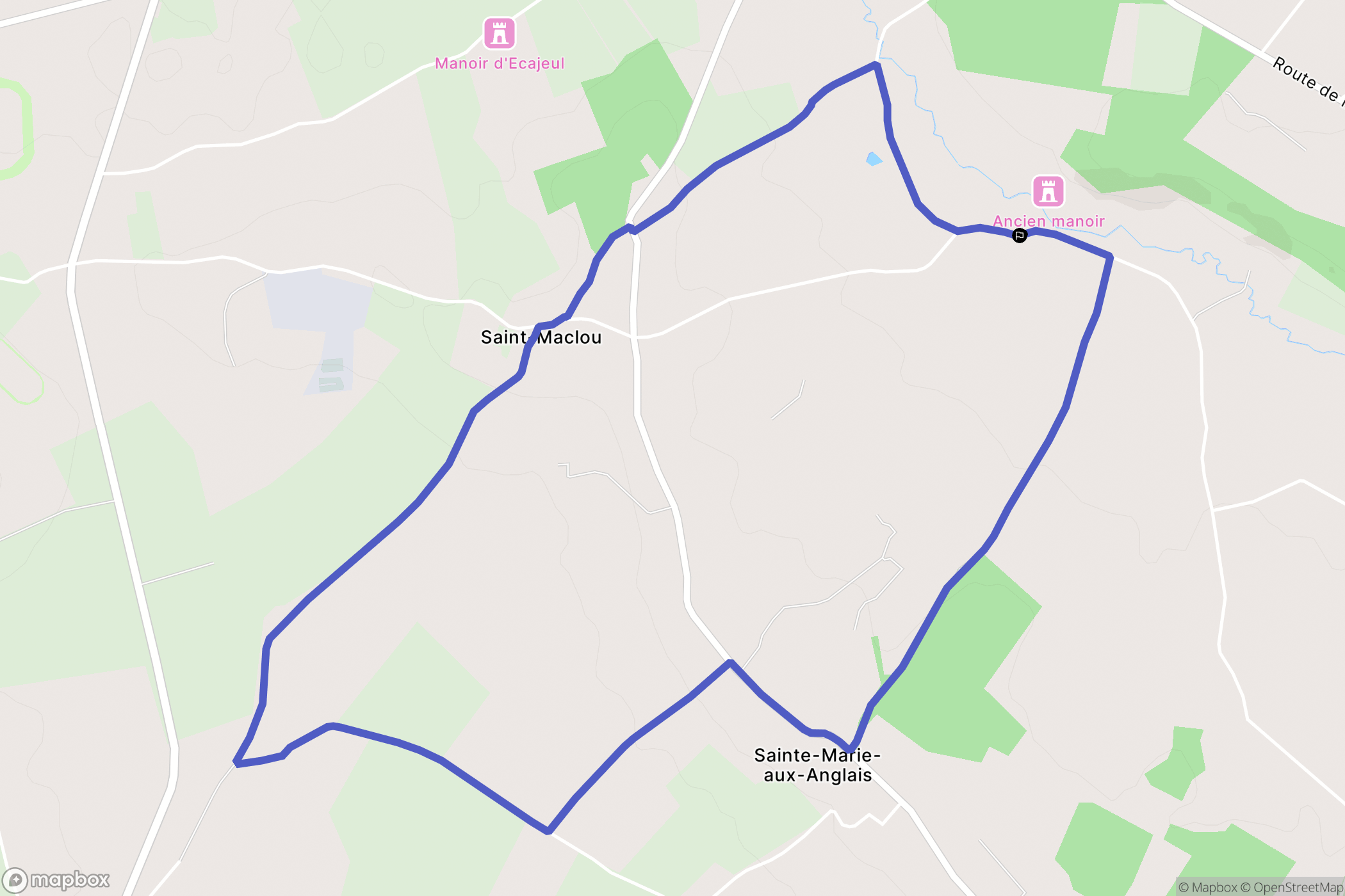 Mézidon Vallée d'Auge : carte du parcours de randonnée - France