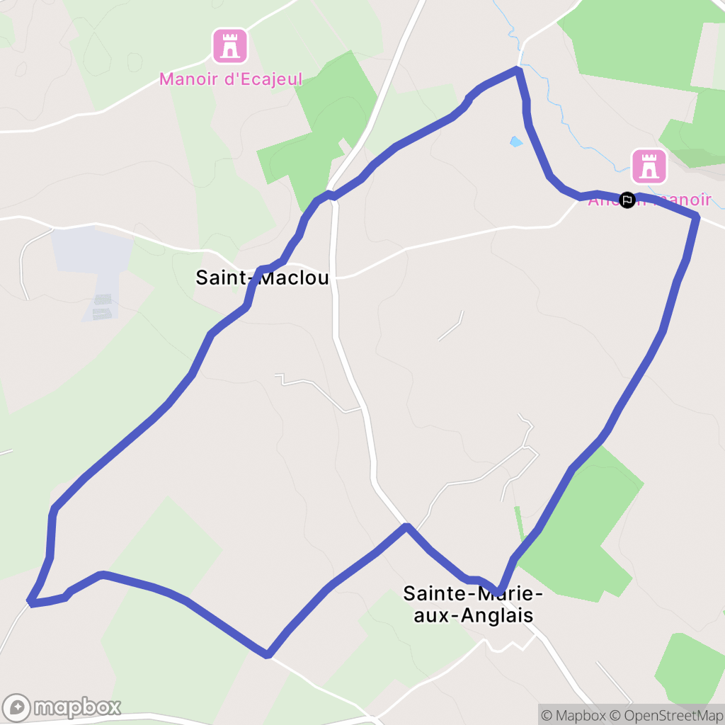 Mézidon Vallée d'Auge : carte du parcours de randonnée - France