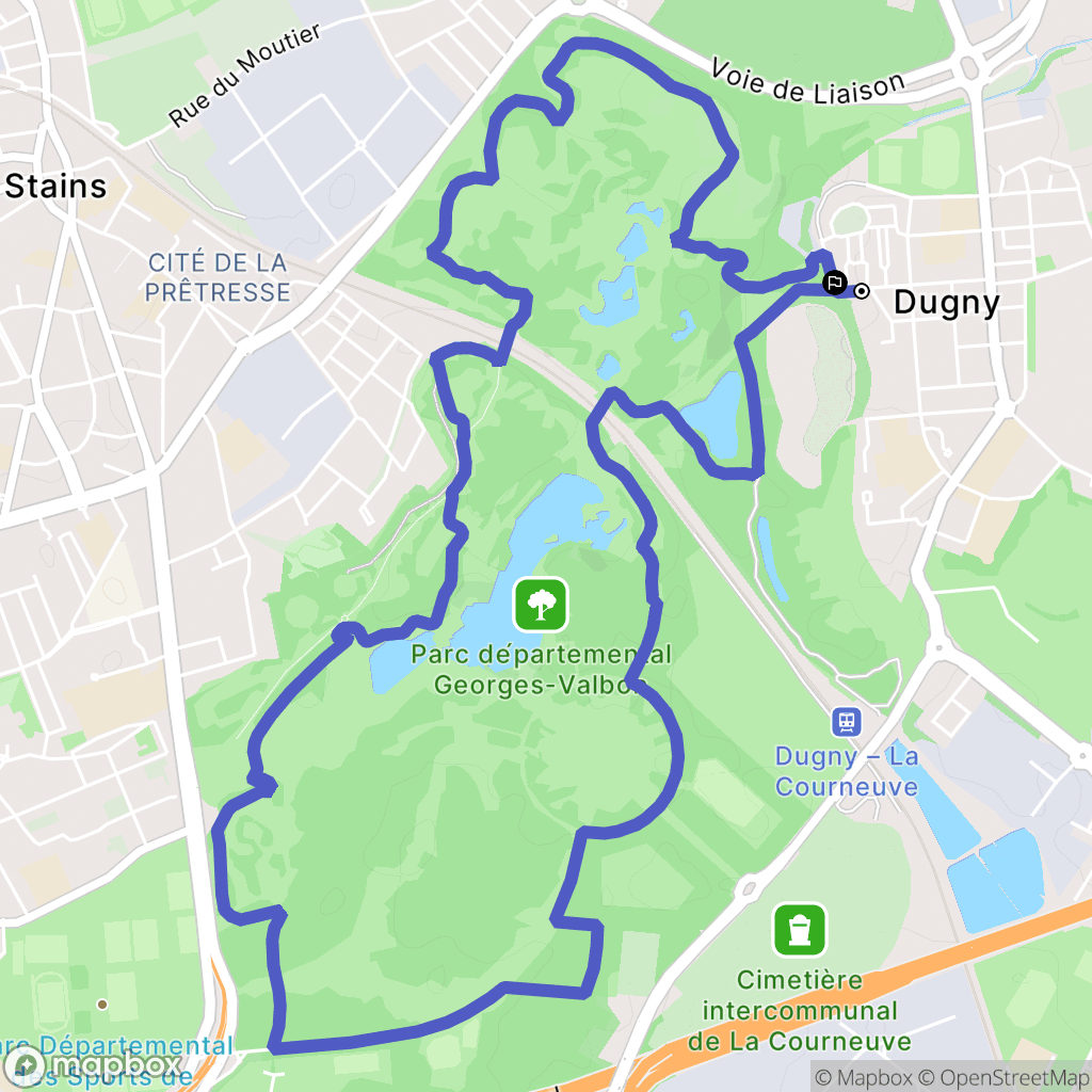 Dugny : carte du parcours de randonnée - France