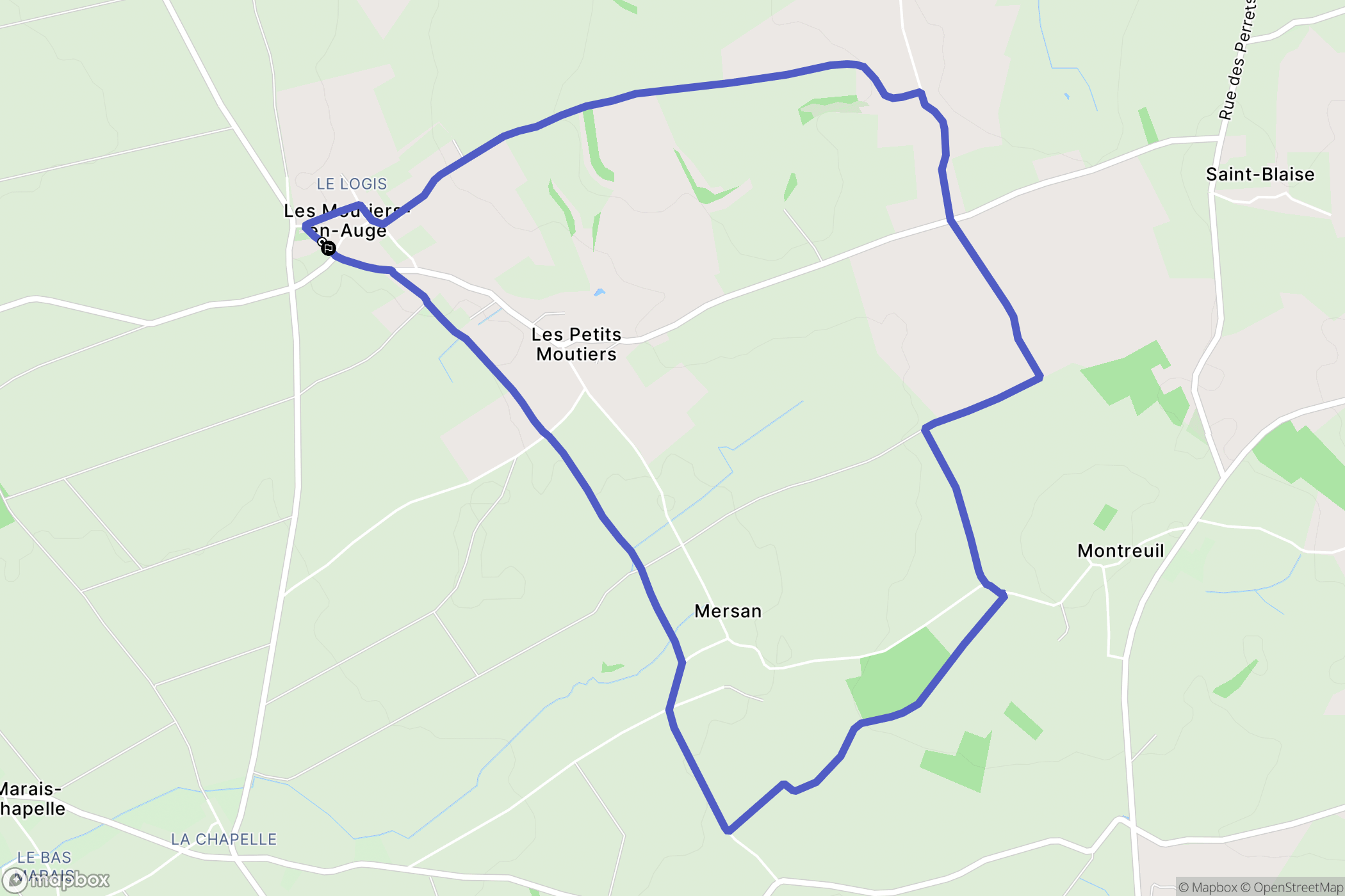 Les Moutiers-en-Auge : carte du parcours de randonnée - France