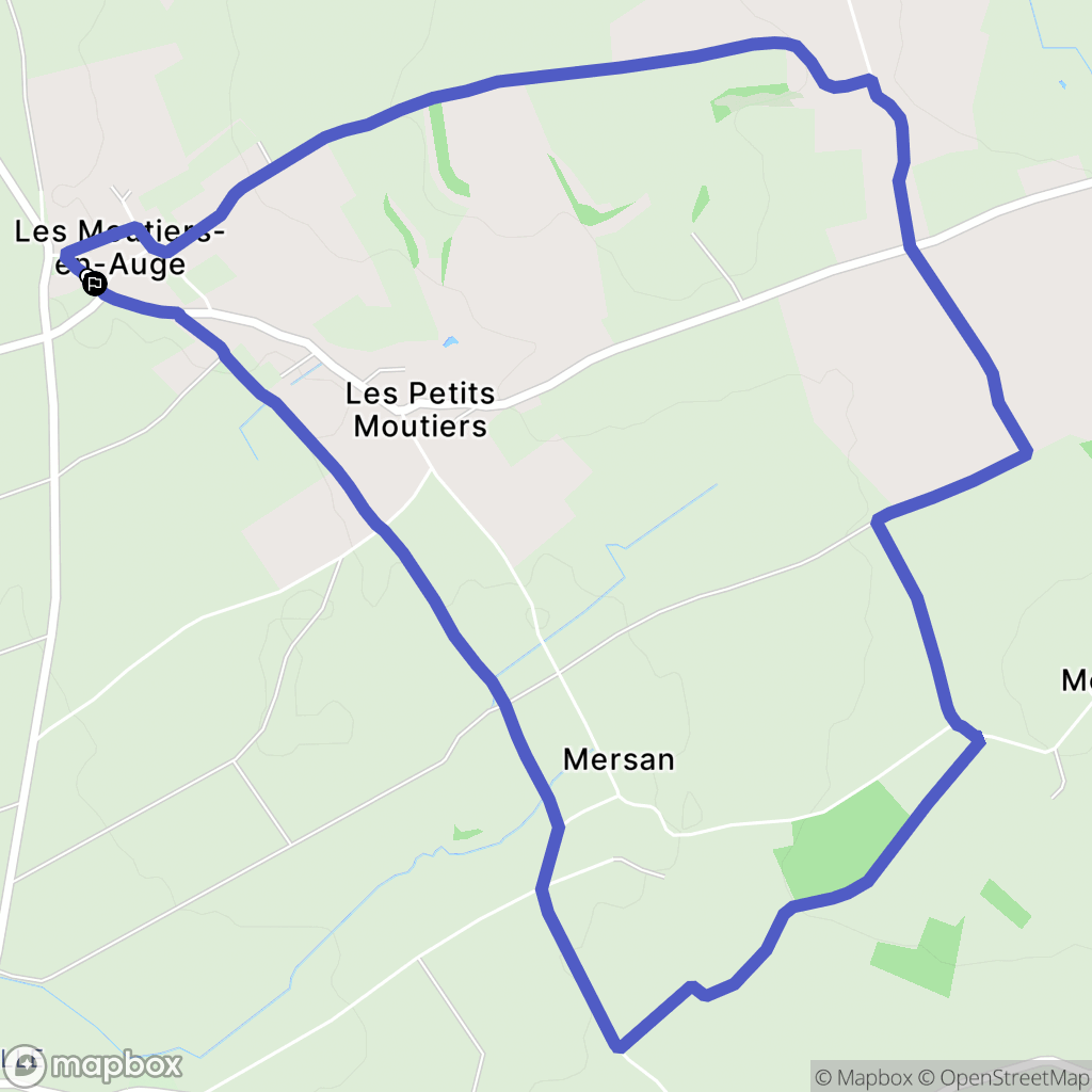 Les Moutiers-en-Auge : carte du parcours de randonnée - France