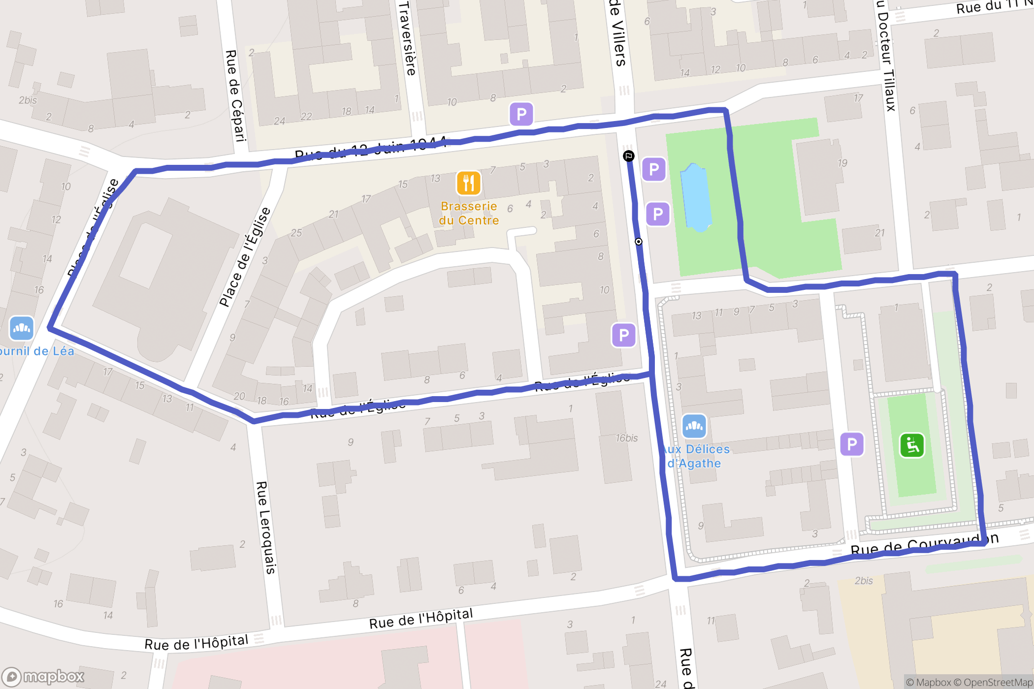 Aunay-sur-Odon : carte du parcours de randonnée - France