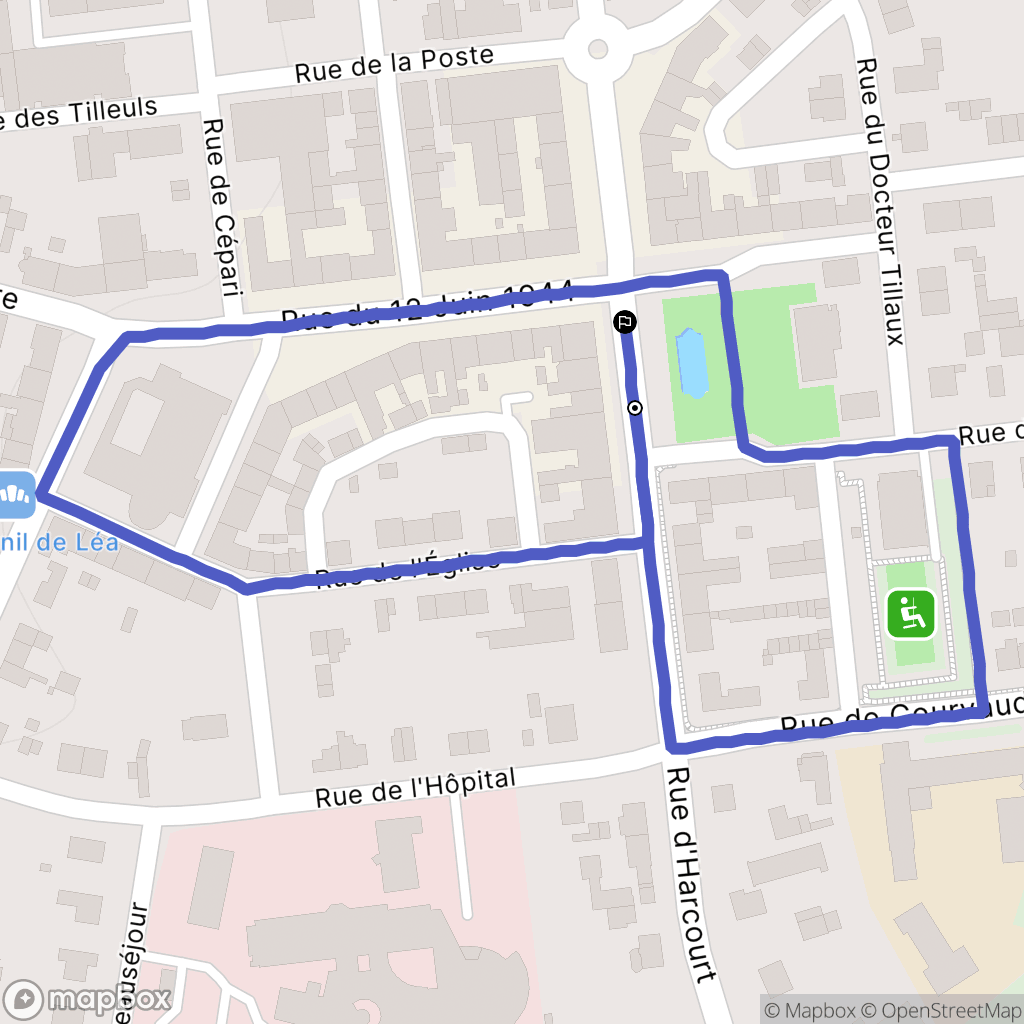 Aunay-sur-Odon : carte du parcours de randonnée - France