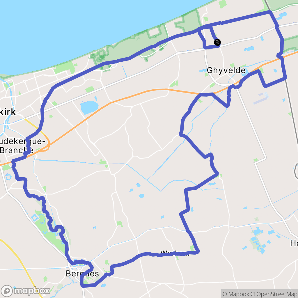 Bray-Dunes : carte du parcours de randonnée - France