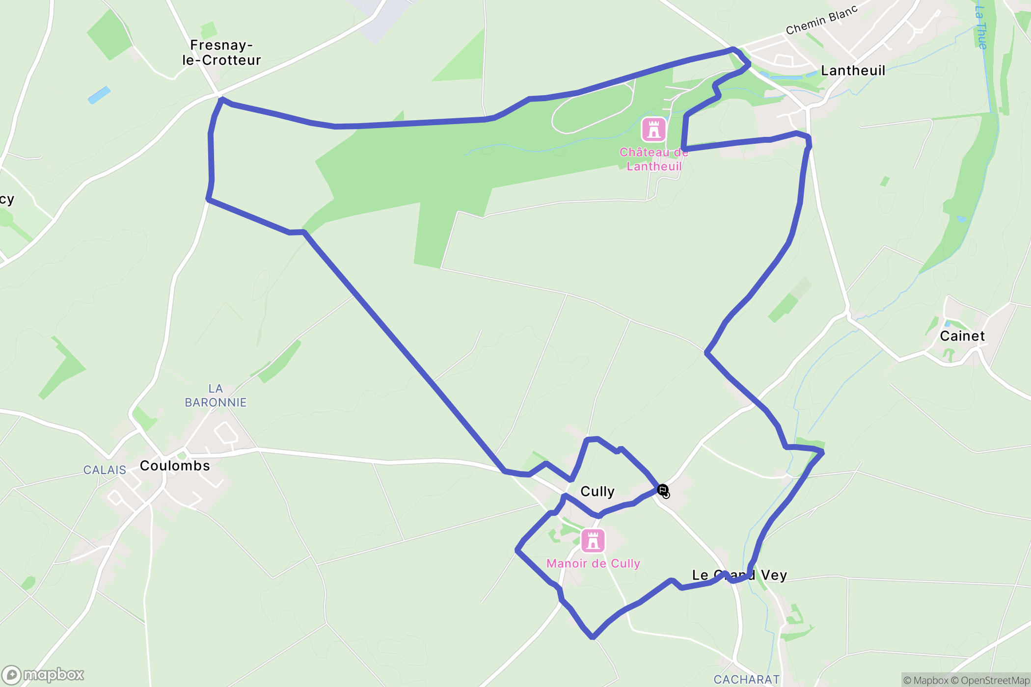Ponts-sur-Seulles : carte du parcours de randonnée - France