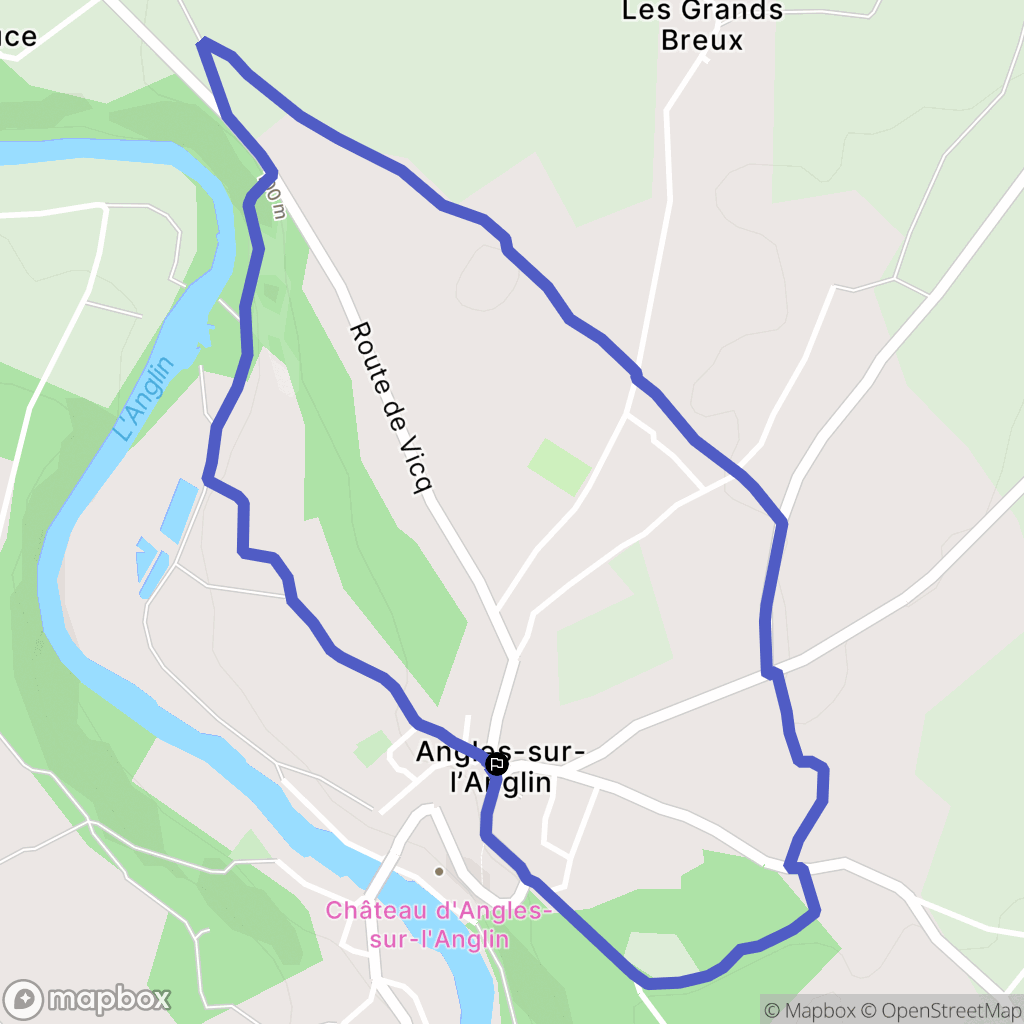 Angles-sur-l'Anglin : carte du parcours de randonnée - France