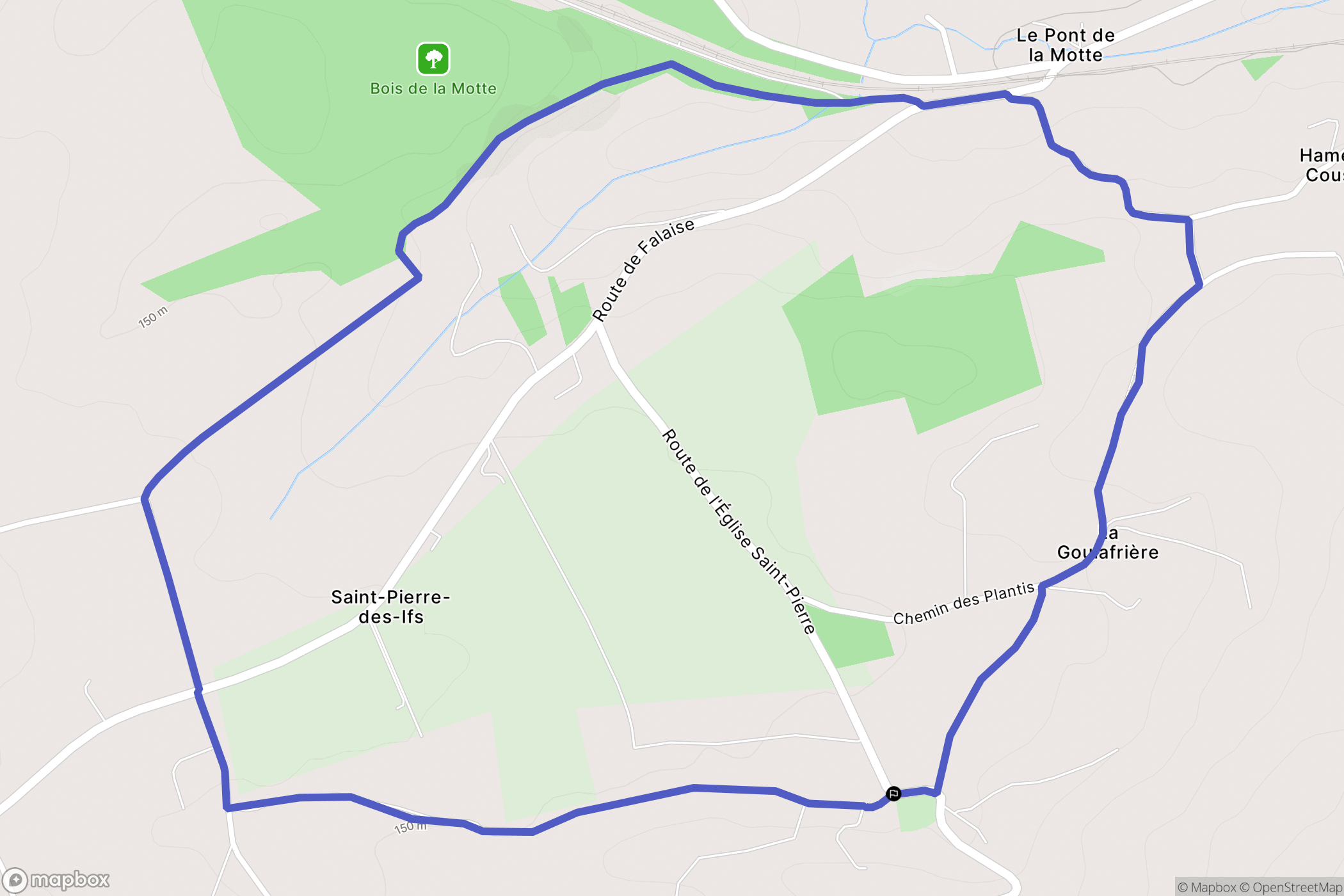 Saint-Pierre-les-Ifs : carte du parcours de randonnée - France