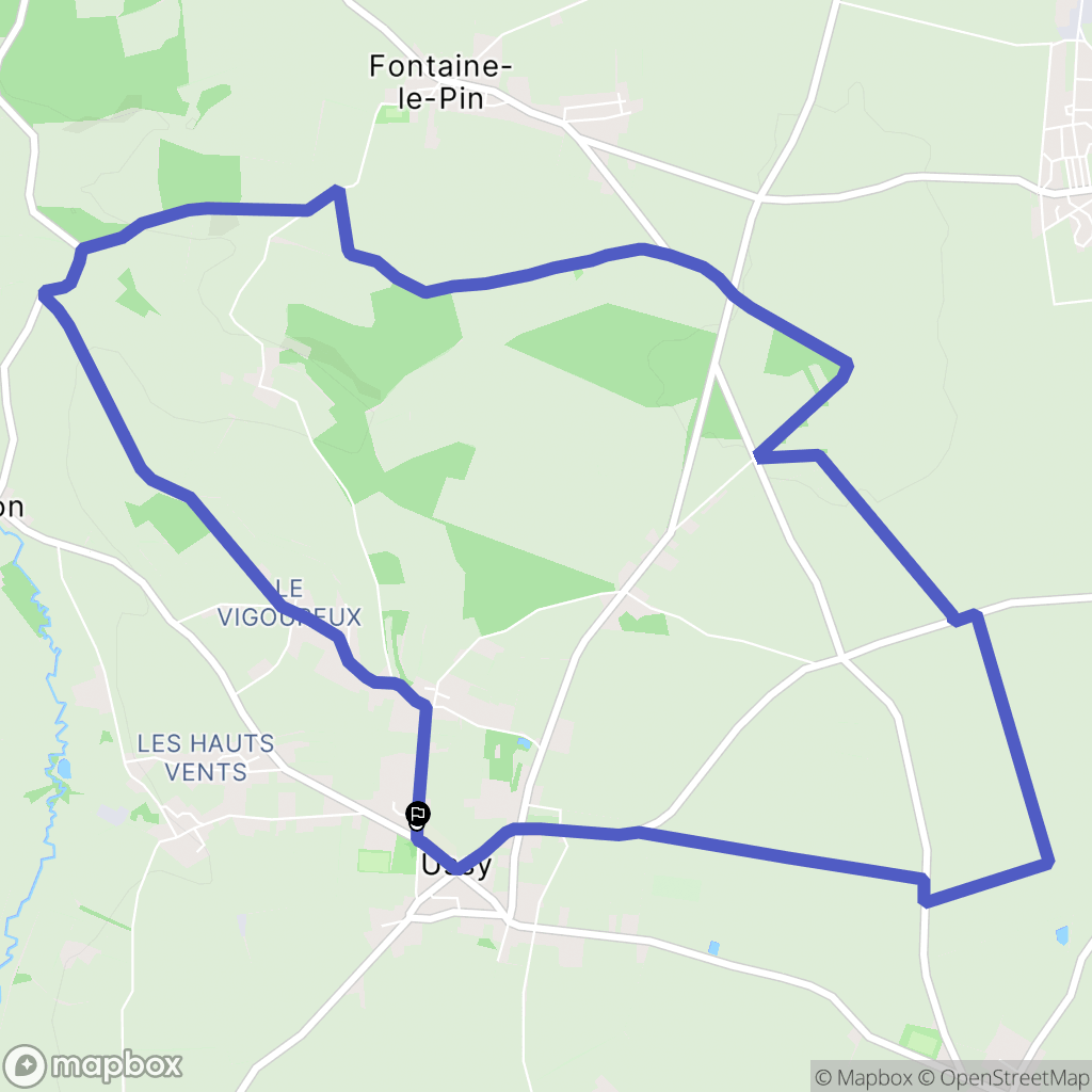Ussy : carte du parcours de randonnée - France