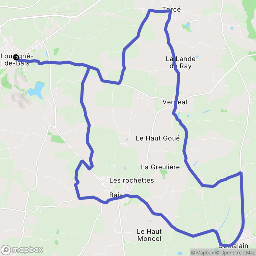 Louvigné-de-Bais : carte du parcours de randonnée - France
