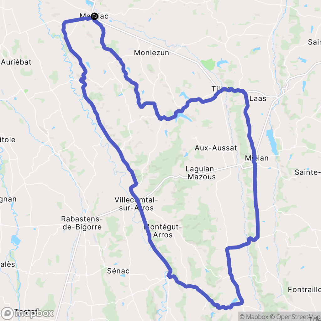 Marciac : carte du parcours de randonnée - France