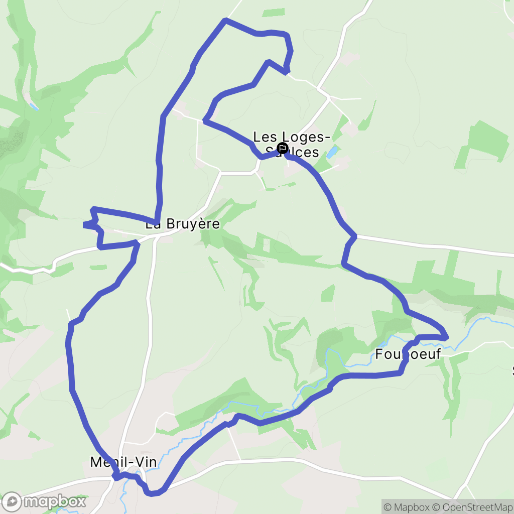 Les Loges-Saulces : carte du parcours de randonnée - France