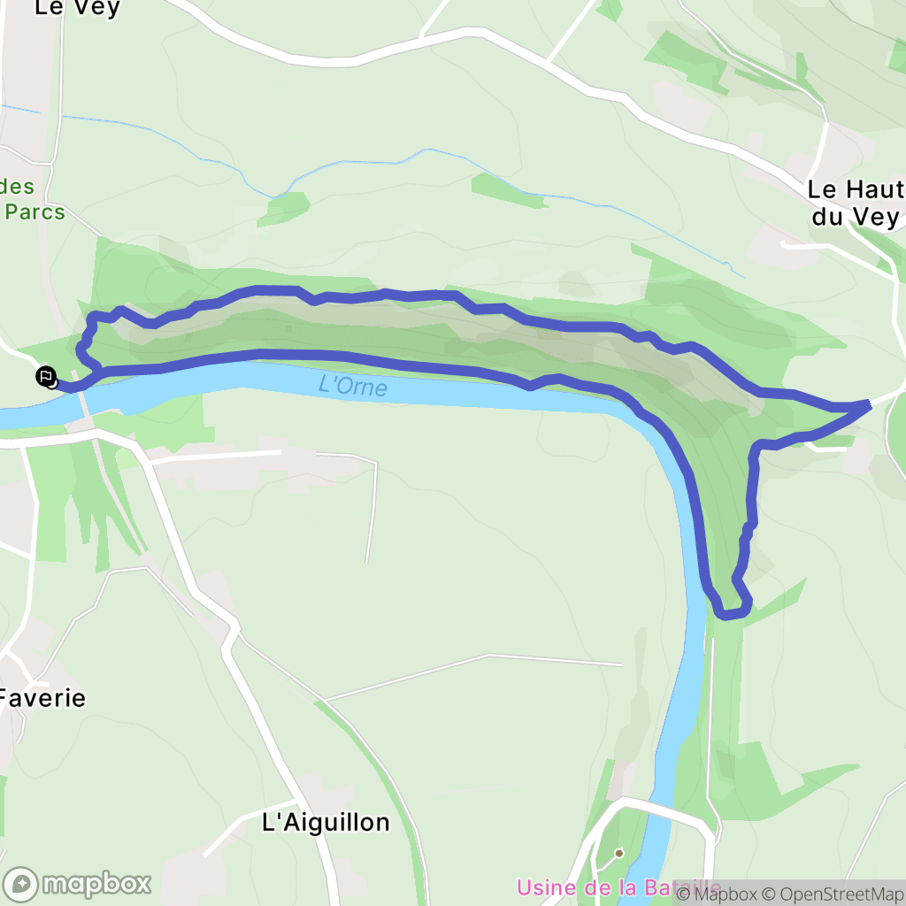 Clécy : carte du parcours de randonnée - France