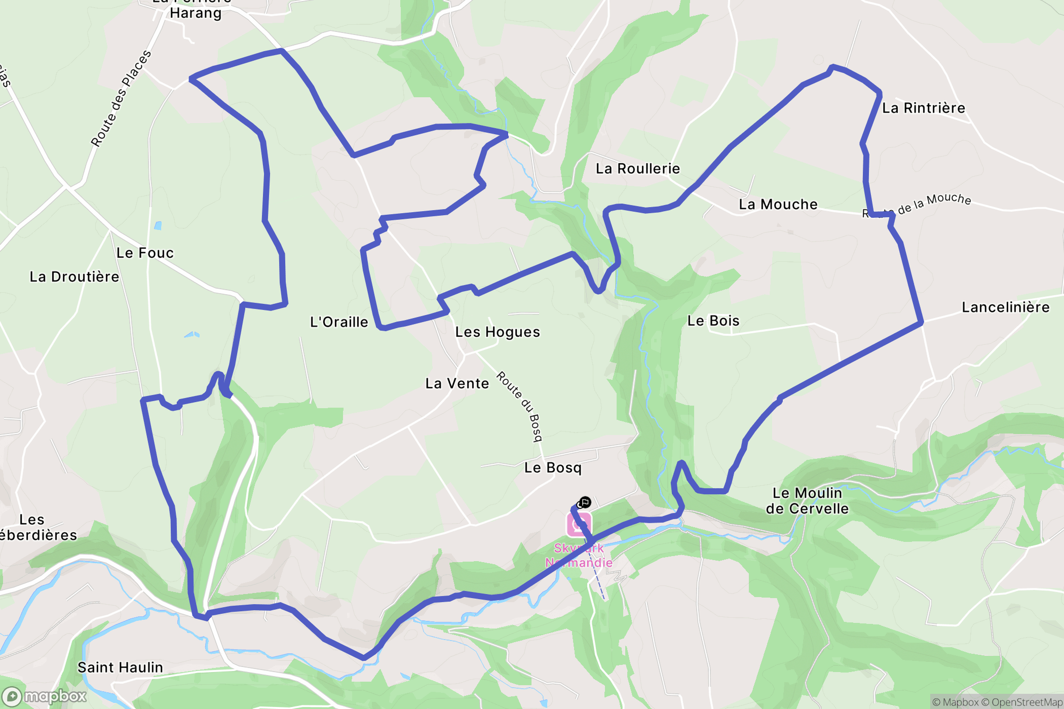 Souleuvre-en-Bocage : carte du parcours de randonnée - France