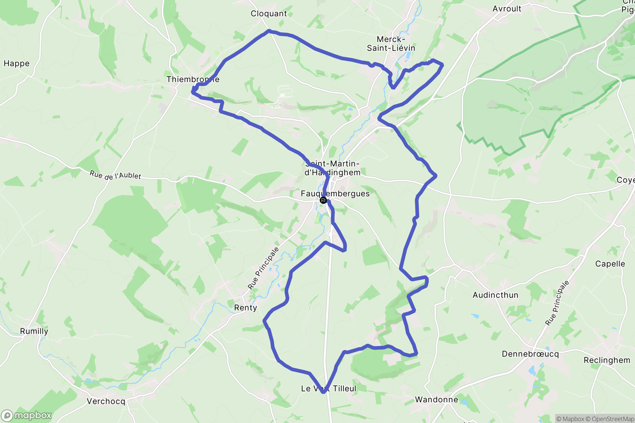 Fauquembergues : carte du parcours de randonnée - France