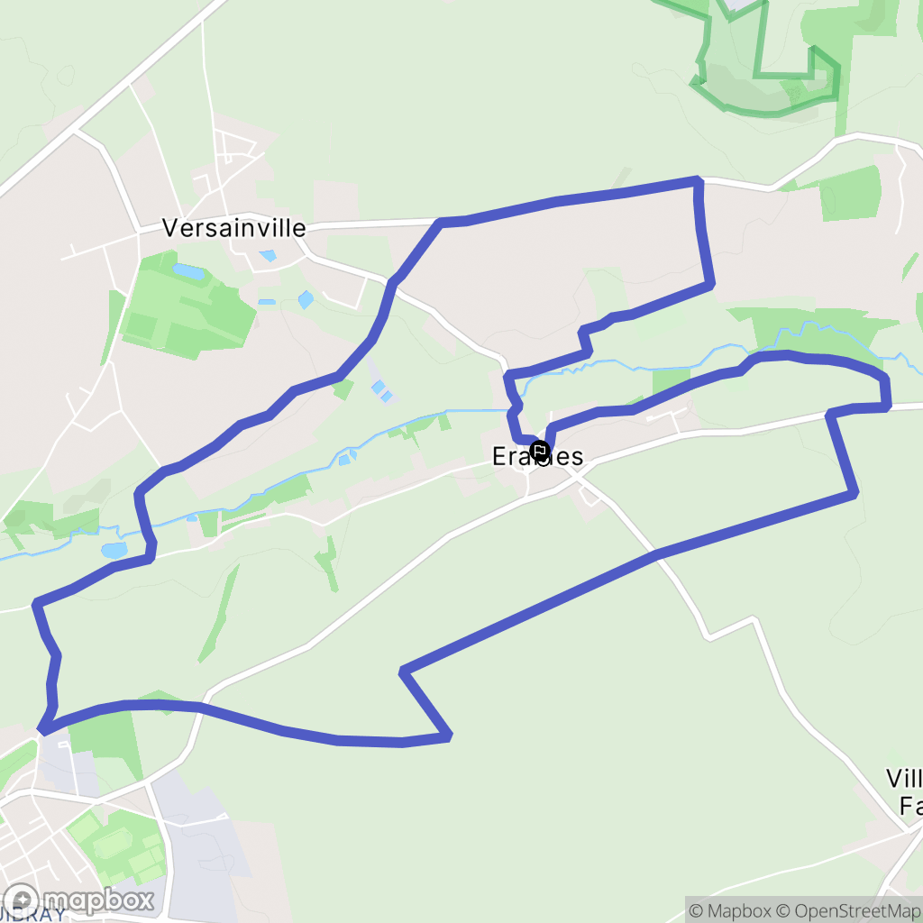 Eraines : carte du parcours de randonnée - France