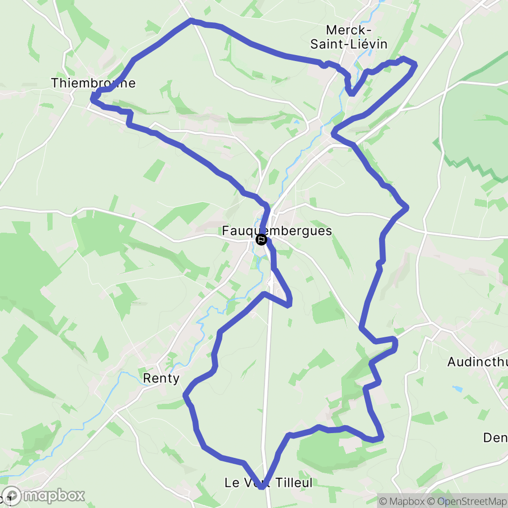 Fauquembergues : carte du parcours de randonnée - France