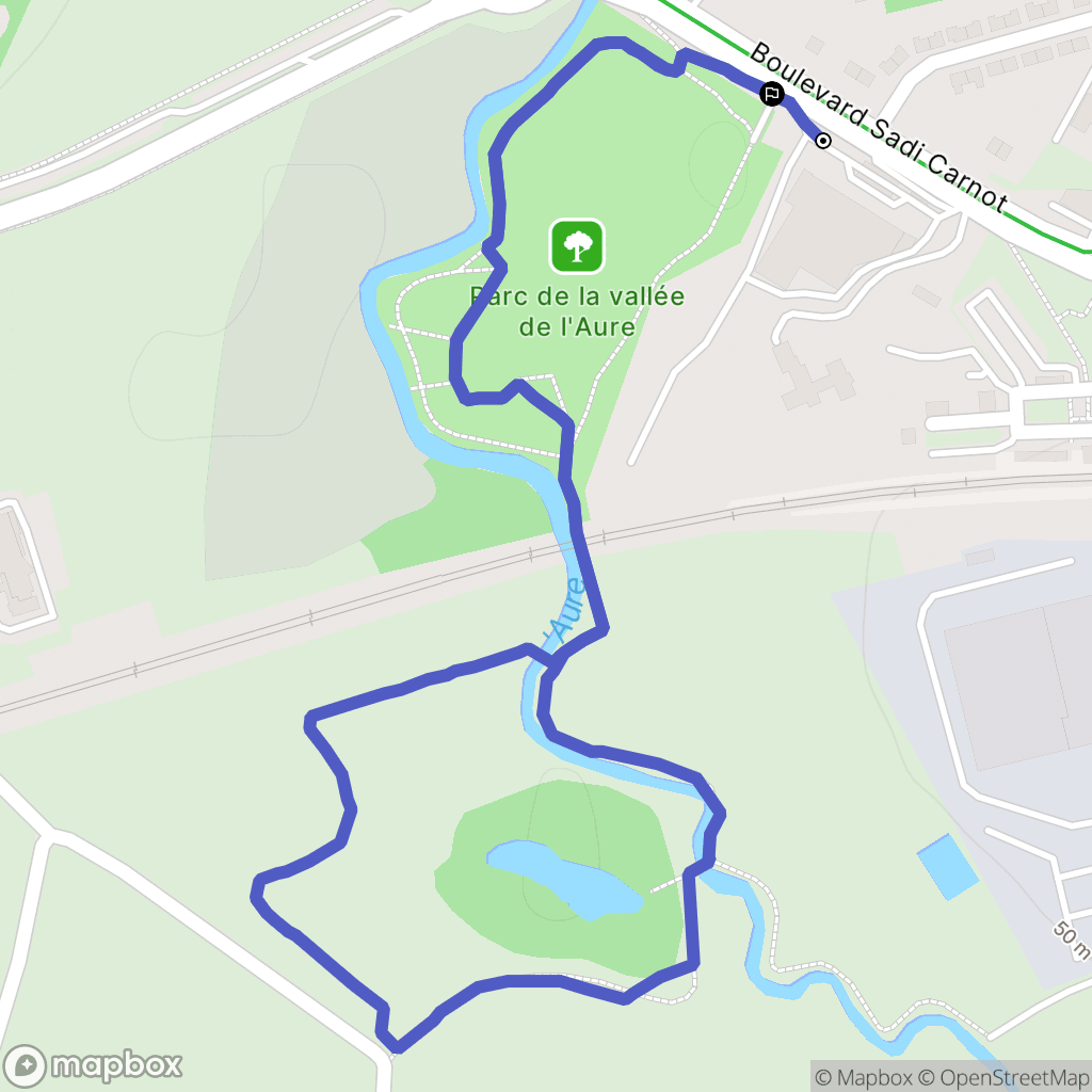 Bayeux : carte du parcours de randonnée - France
