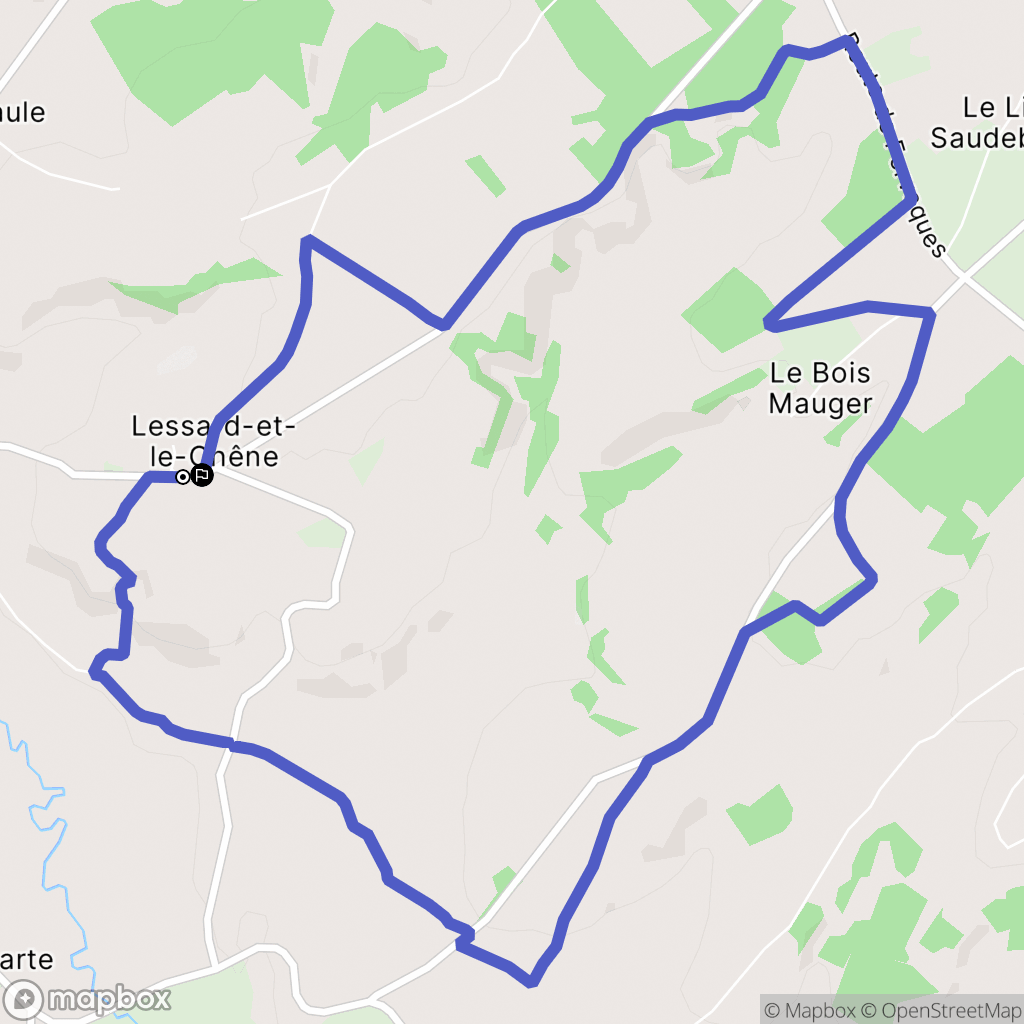 Lessard-et-le-Chêne : carte du parcours de randonnée - France