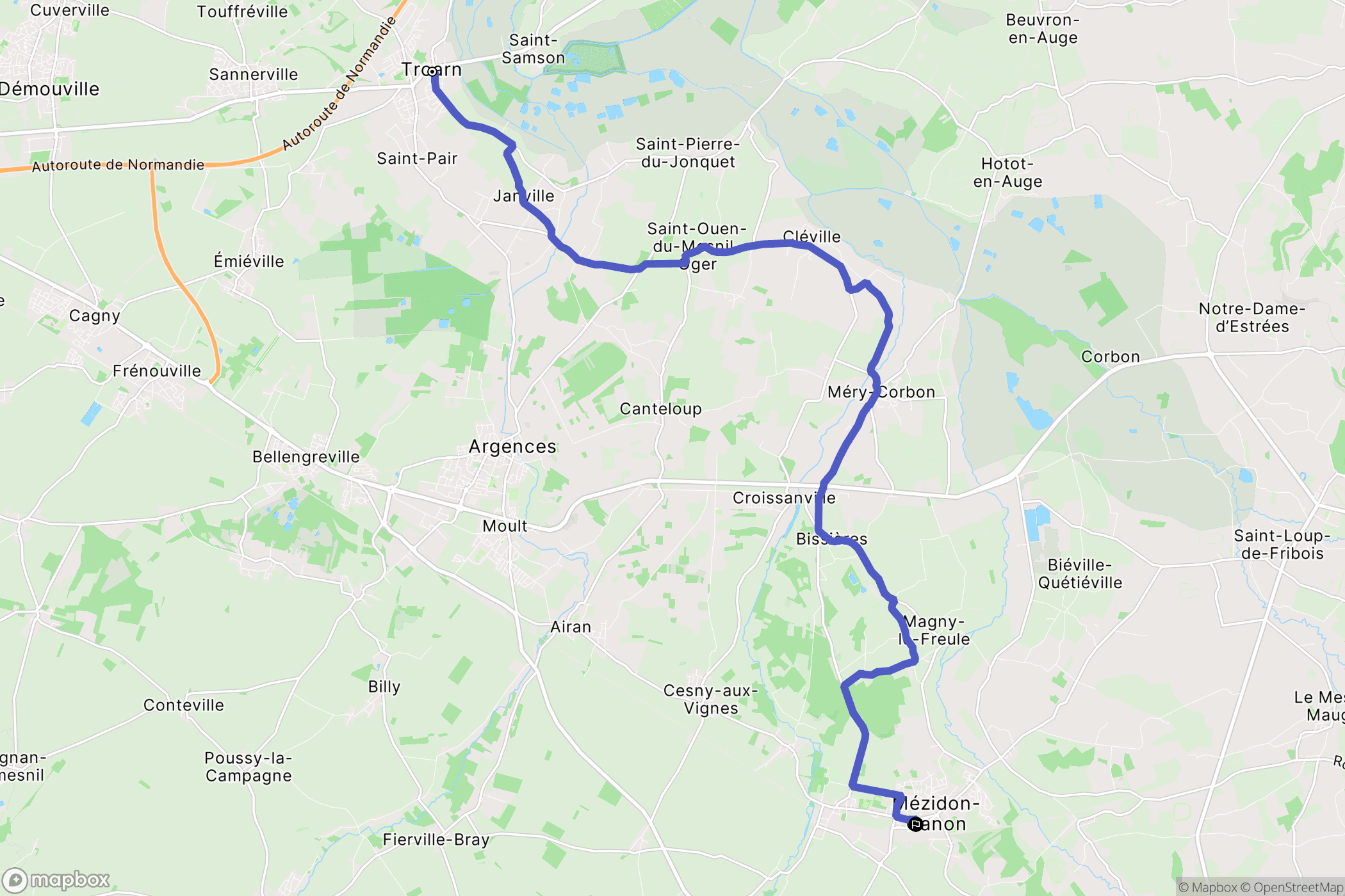 Troam : carte du parcours de randonnée - France