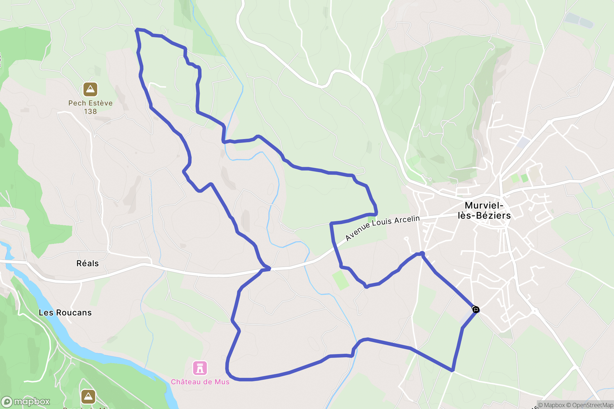 Murviel-lès-Béziers : carte du parcours de randonnée - France