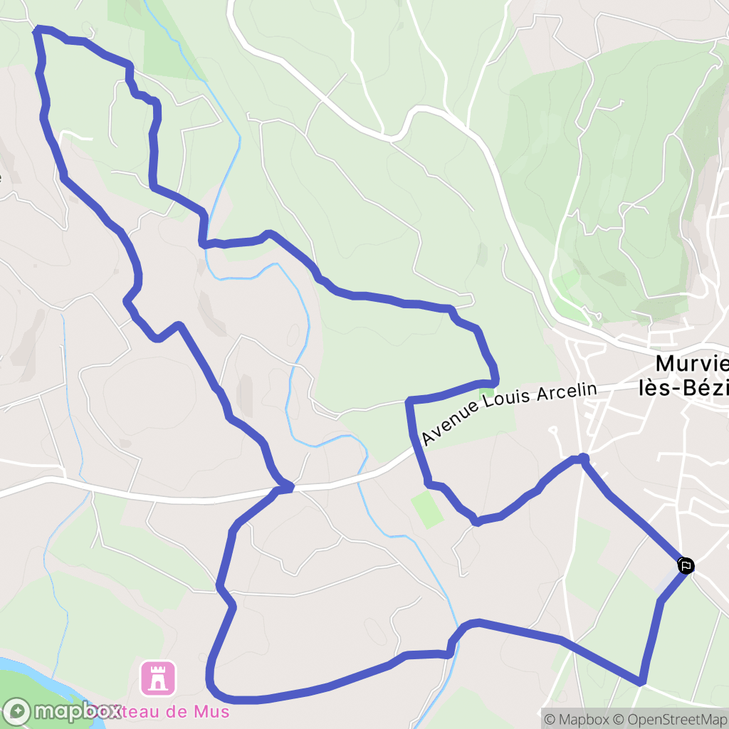 Murviel-lès-Béziers : carte du parcours de randonnée - France
