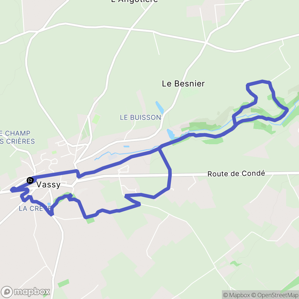 Vassy : carte du parcours de randonnée - France