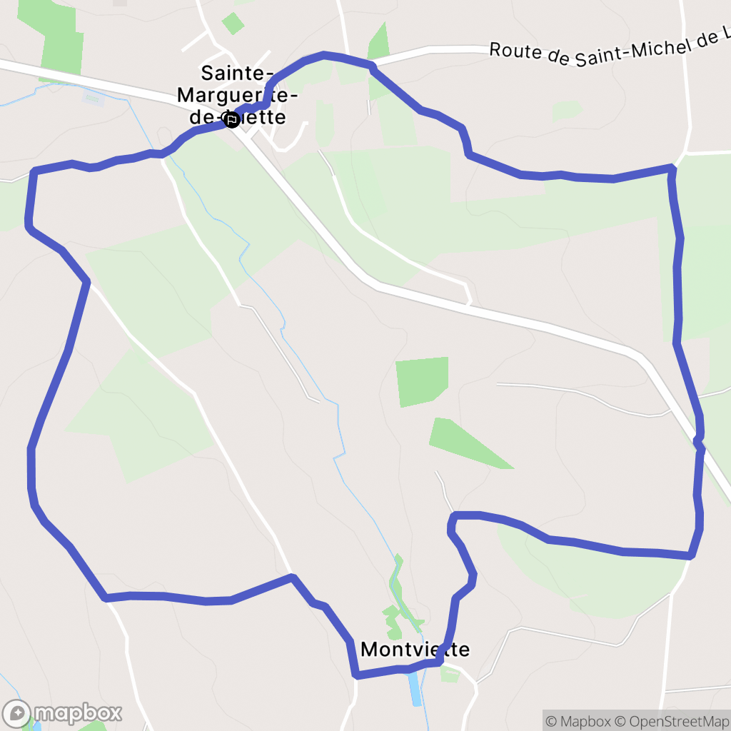 Saint-Pierre-en-Auge (Sainte-Marguerite-de-Viette) : carte du parcours de randonnée - France
