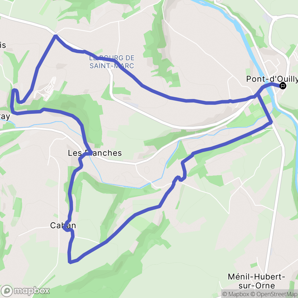 Pont-d'Ouilly : carte du parcours de randonnée - France