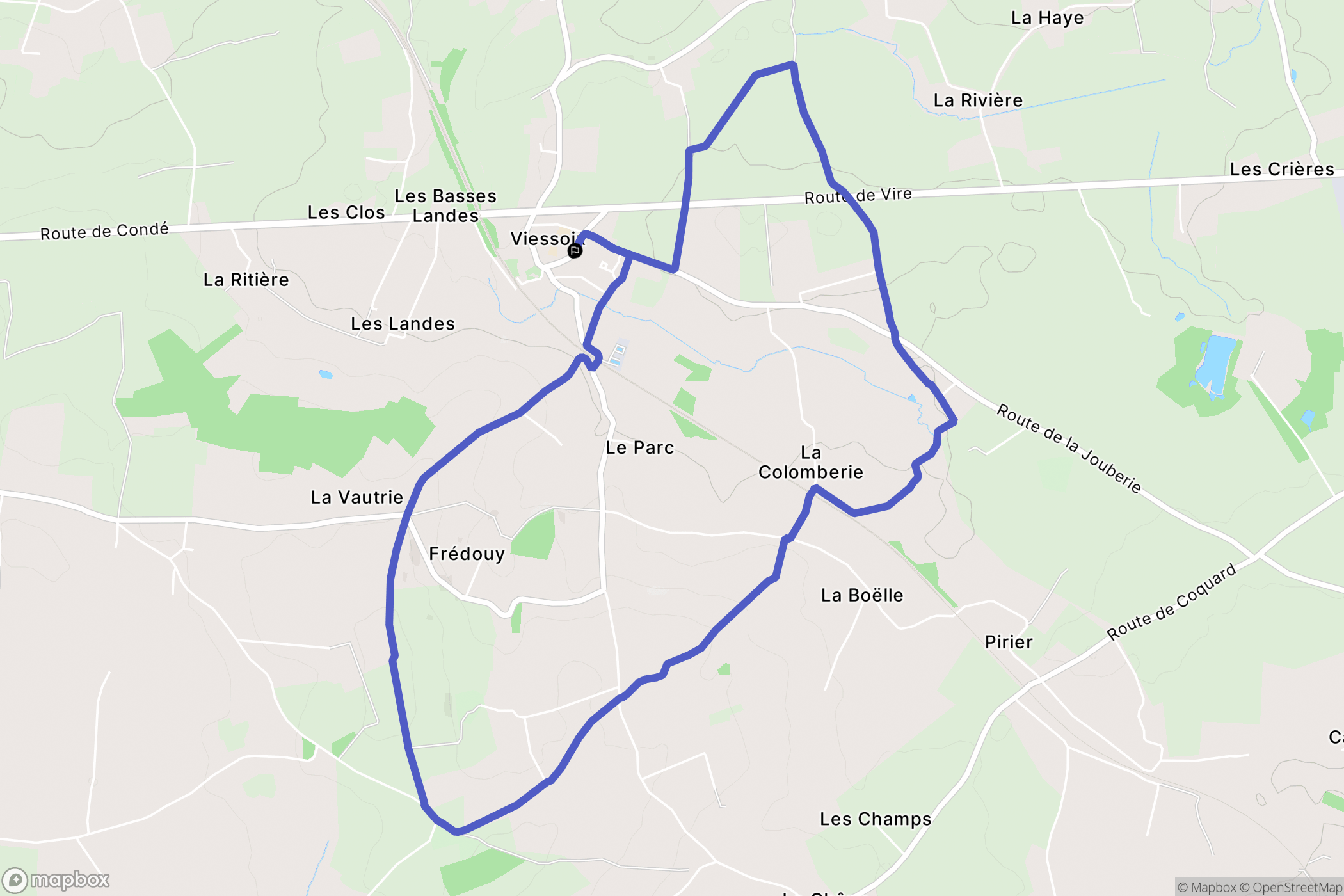Valdallière (Viessoix) : carte du parcours de randonnée - France