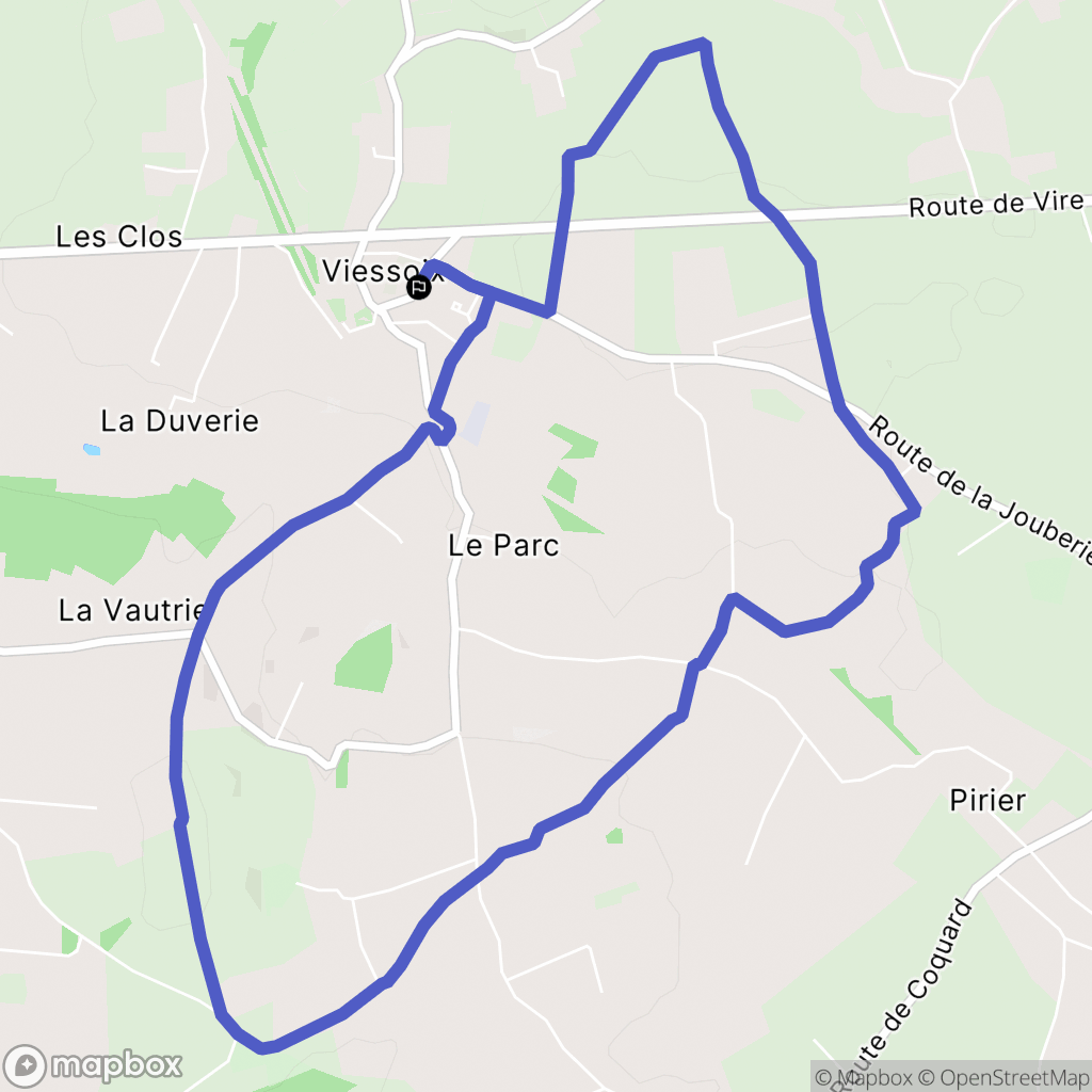 Valdallière (Viessoix) : carte du parcours de randonnée - France
