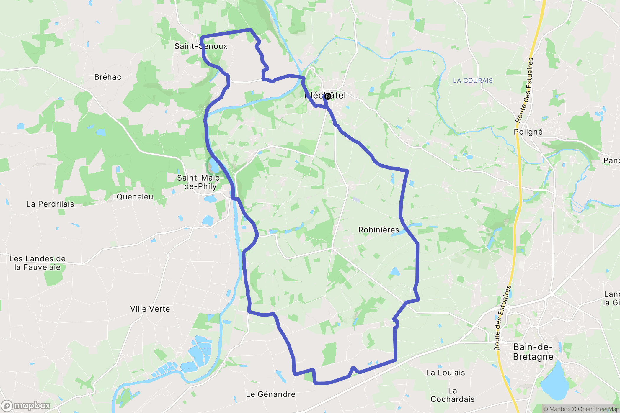 Pléchâtel : carte du parcours de randonnée - France