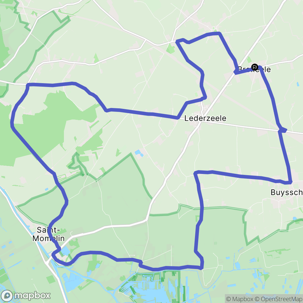 Broxeele : carte du parcours de randonnée - France