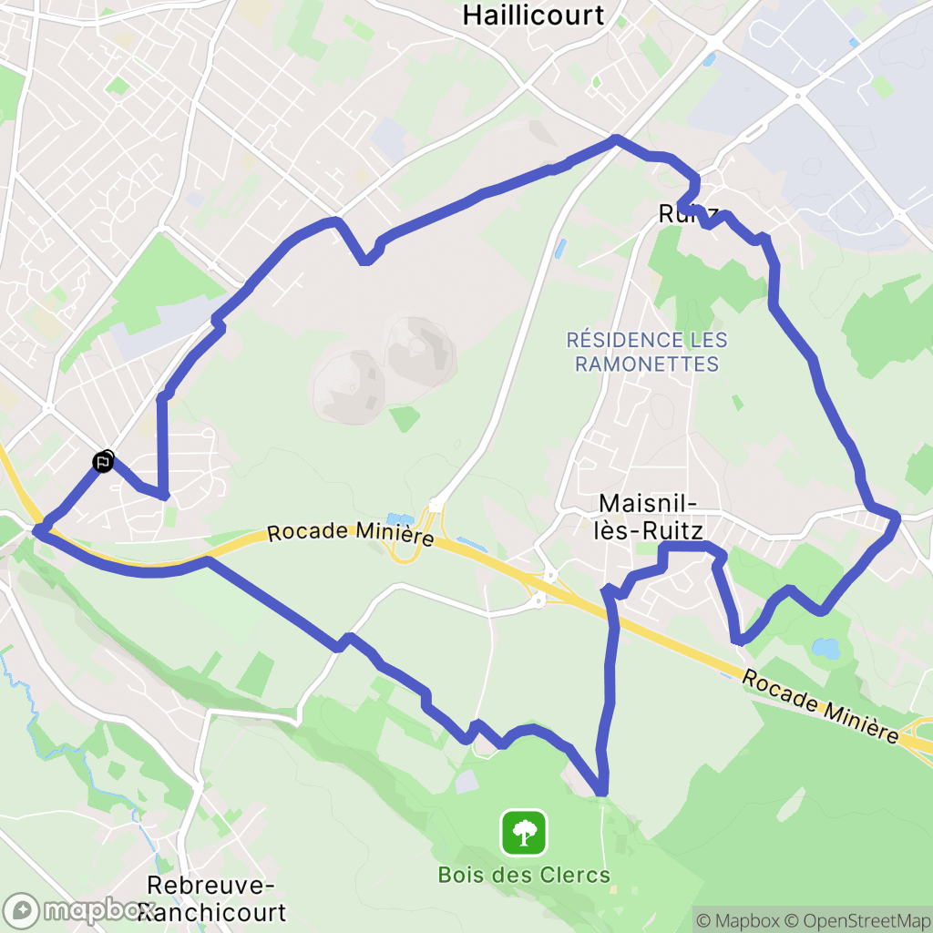 Houdain : carte du parcours de randonnée - France
