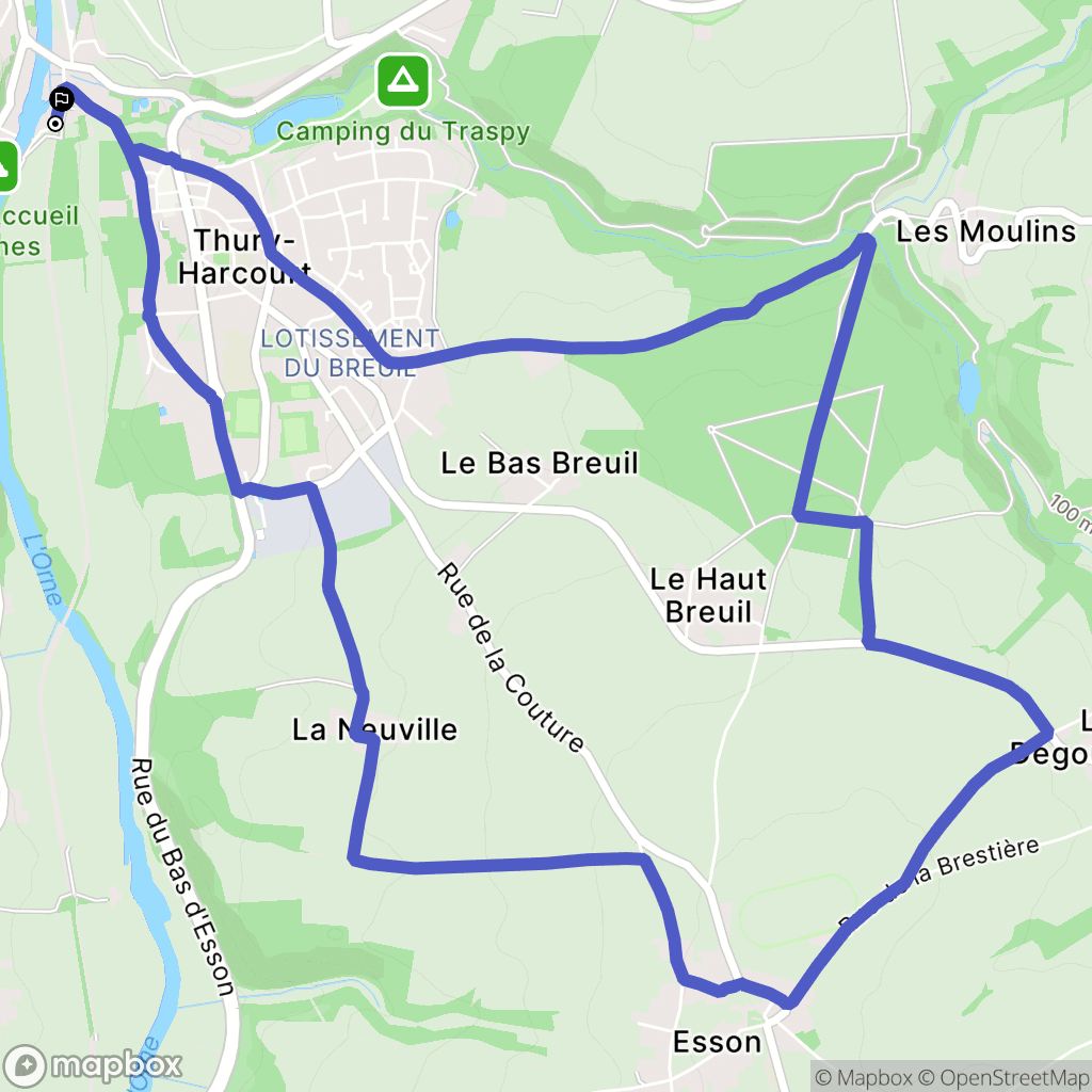 Thury Harcourt : carte du parcours de randonnée - France