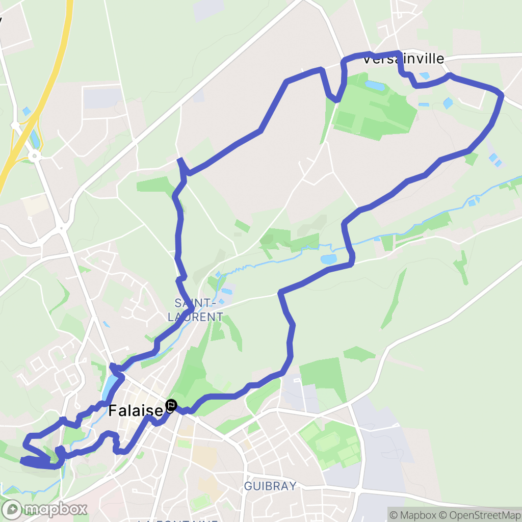 Falaise : carte du parcours de randonnée - France