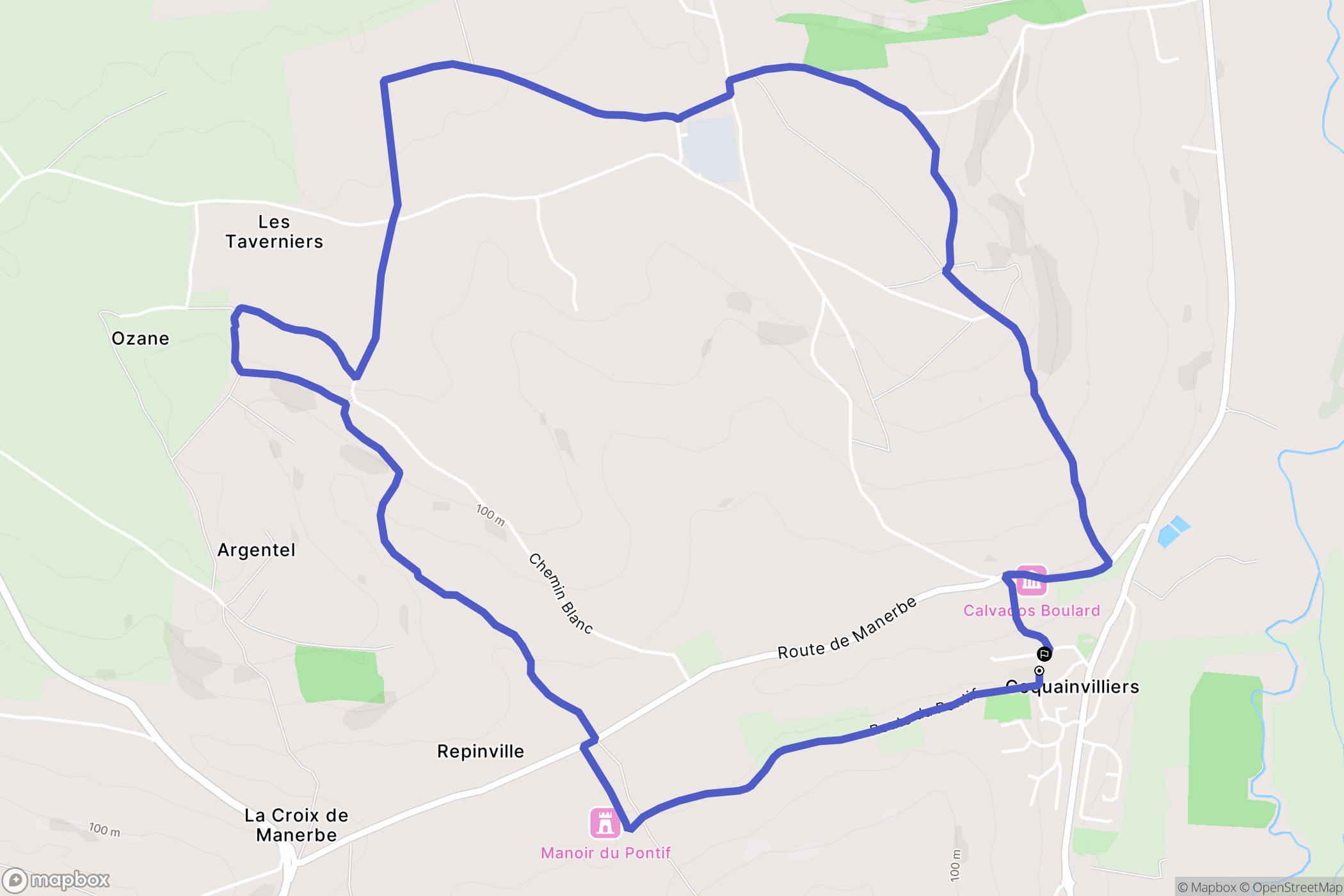 Coquainvilliers : carte du parcours de randonnée - France