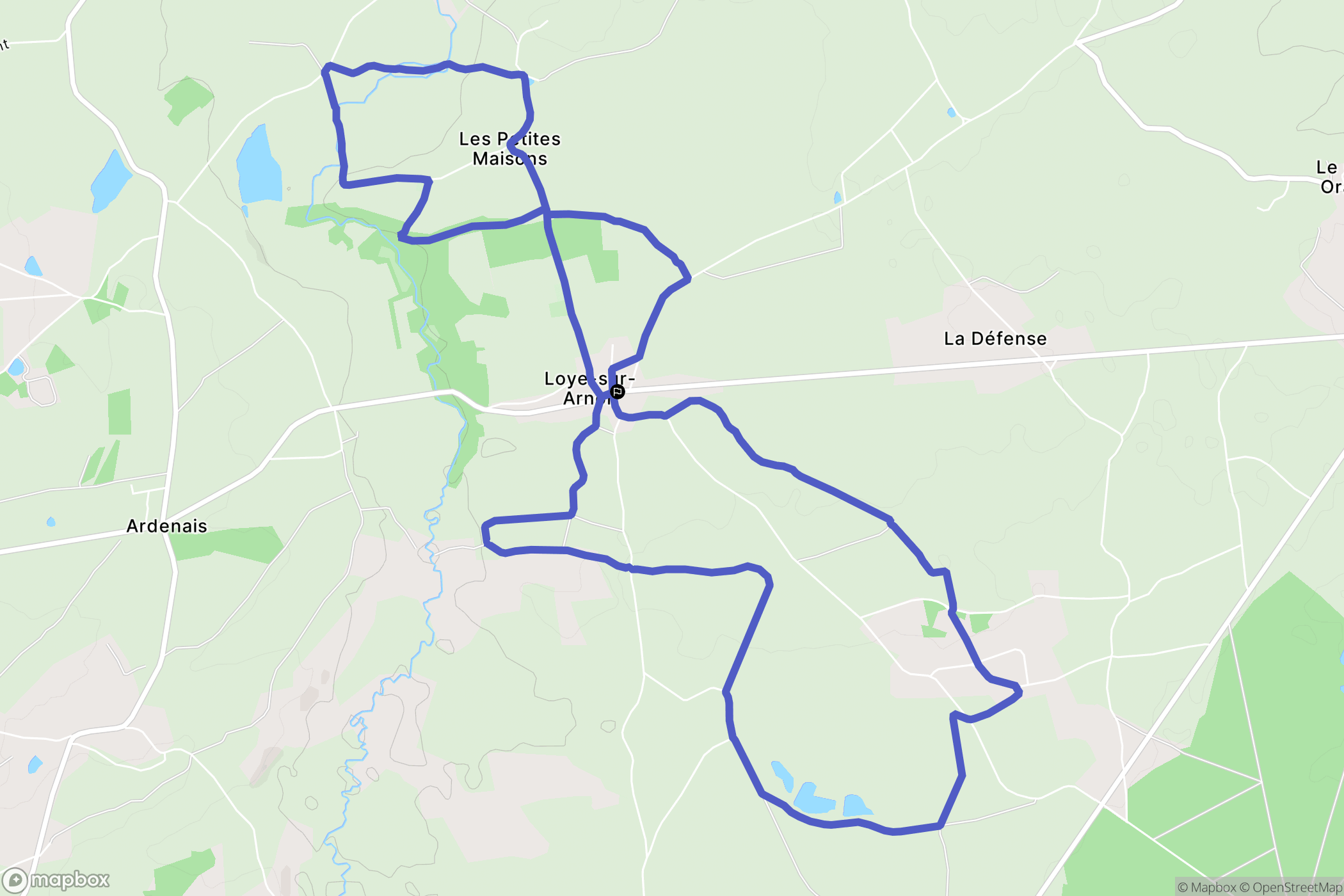 Loye-sur-Arnon : carte du parcours de randonnée - France