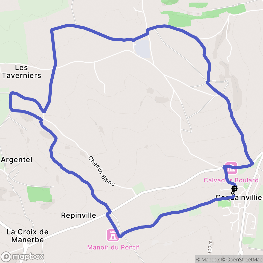 Coquainvilliers : carte du parcours de randonnée - France