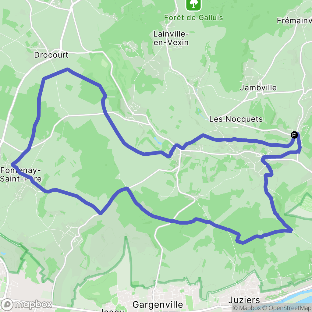 Seraincourt : carte du parcours de randonnée - France