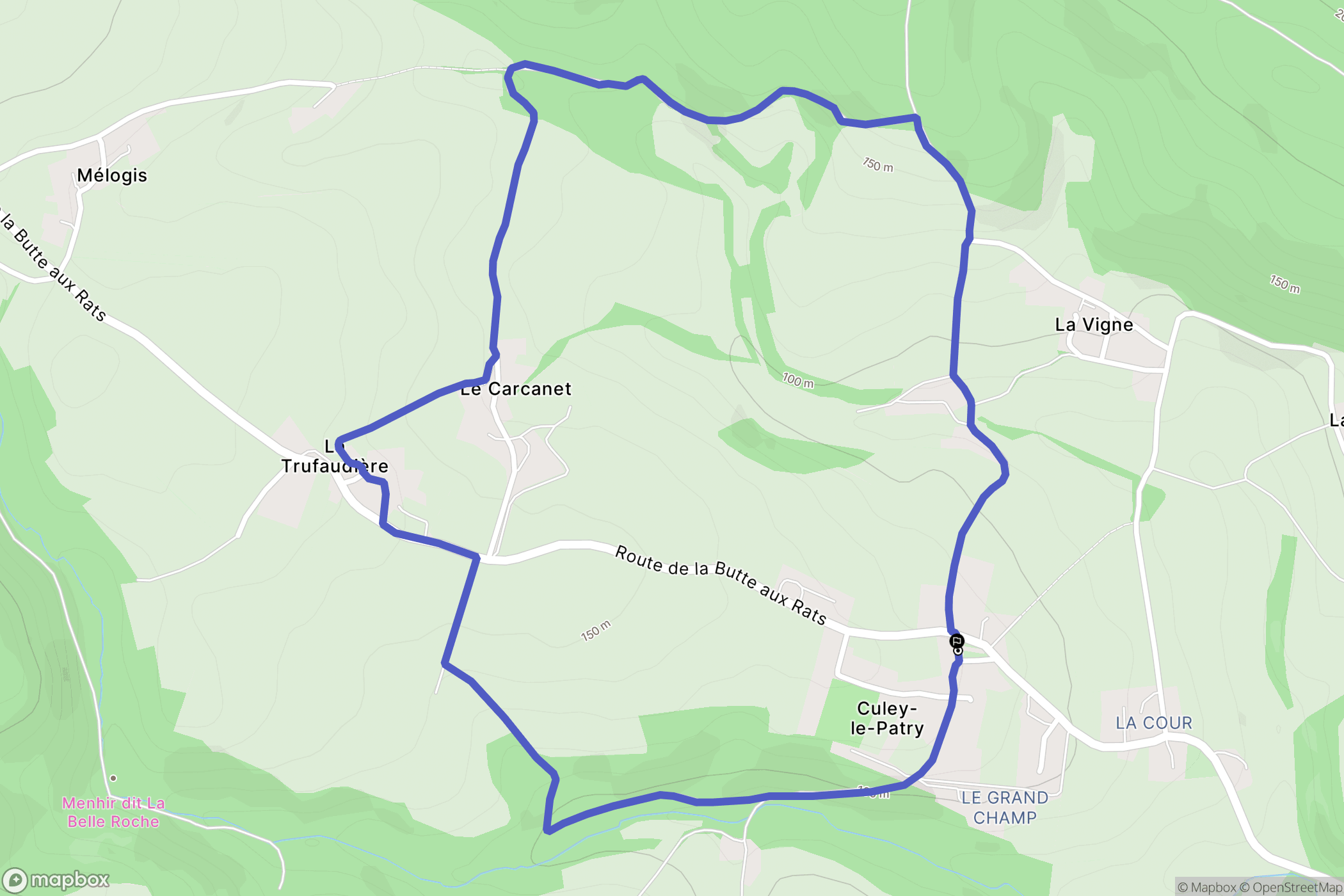 Culey-le-Patry : carte du parcours de randonnée - France
