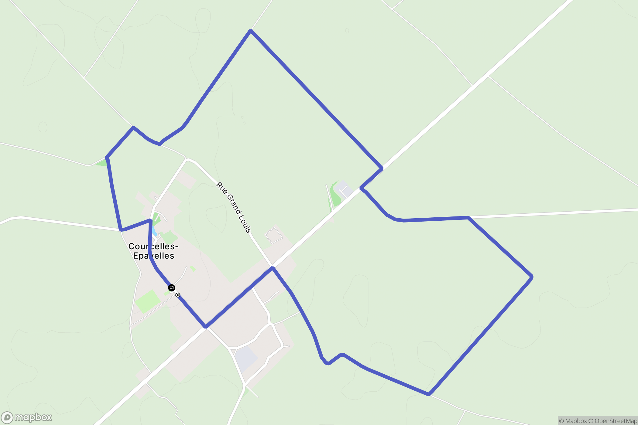 Courcelles-Epayelles : carte du parcours de randonnée - France